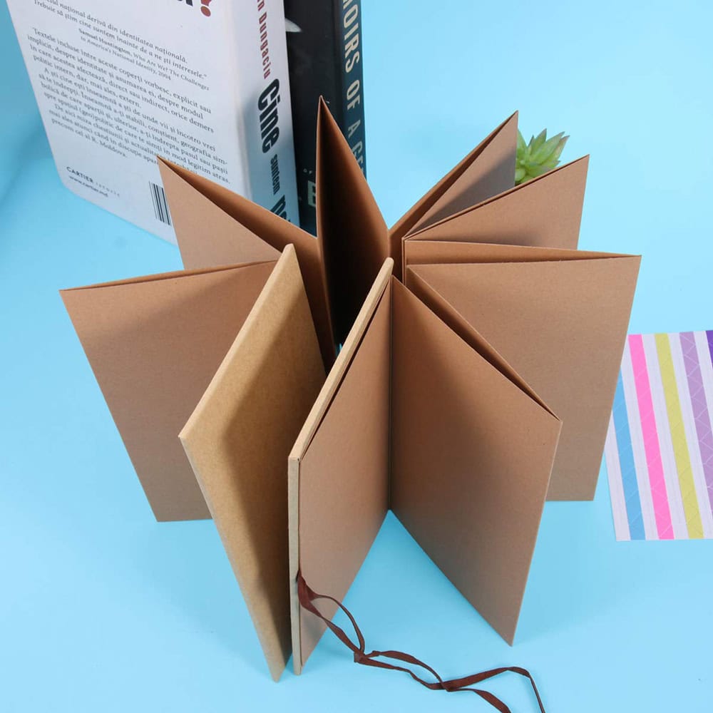 Album foto dreptunghiular pliabil cu șnur din piele - kraft 5 - craftup.ro