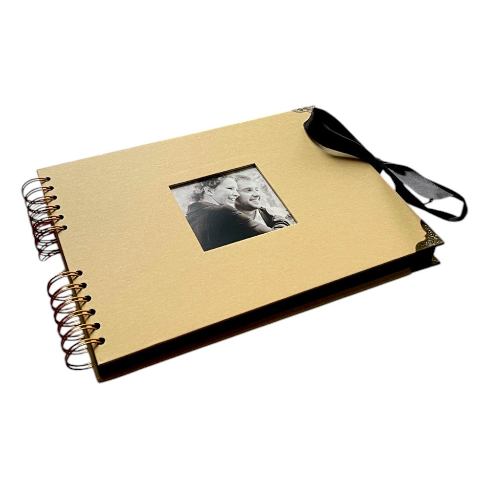 Album foto dreptunghiular spiarală cu copertă foto și panglică satin - kraft 5 - craftup.ro