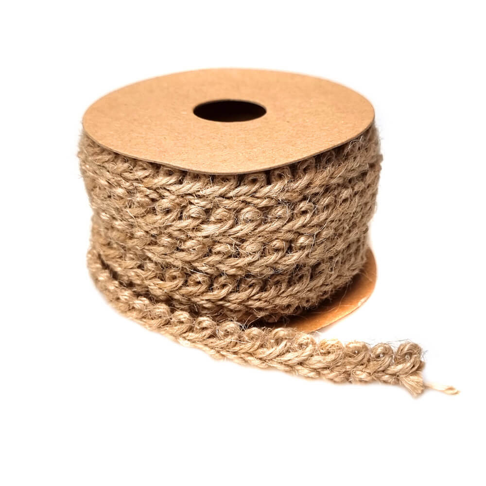 Bandă iută dublu împletită - 10mm x 5m 1 - craftup.ro