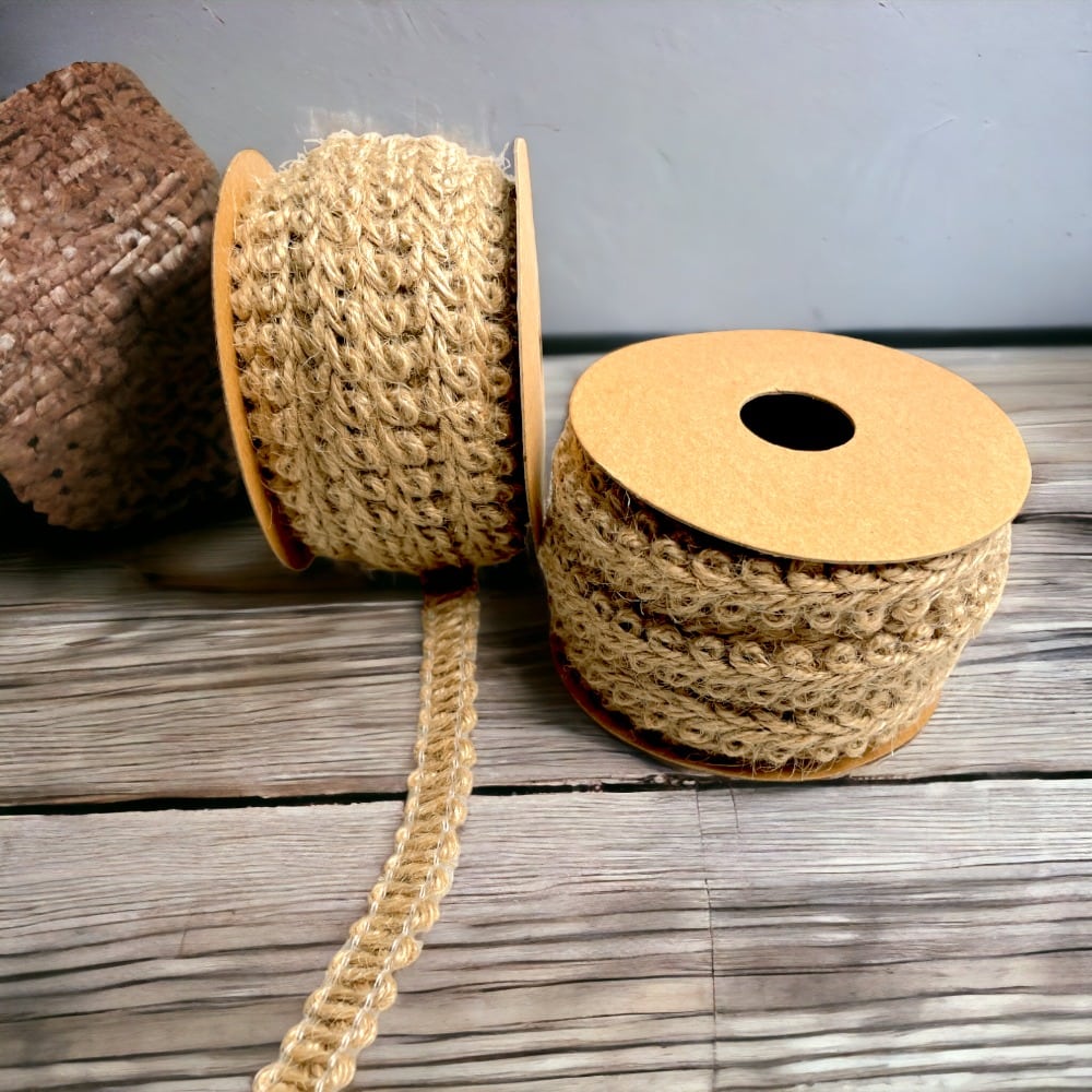 Bandă iută dublu împletită - 10mm x 5m 3 - craftup.ro