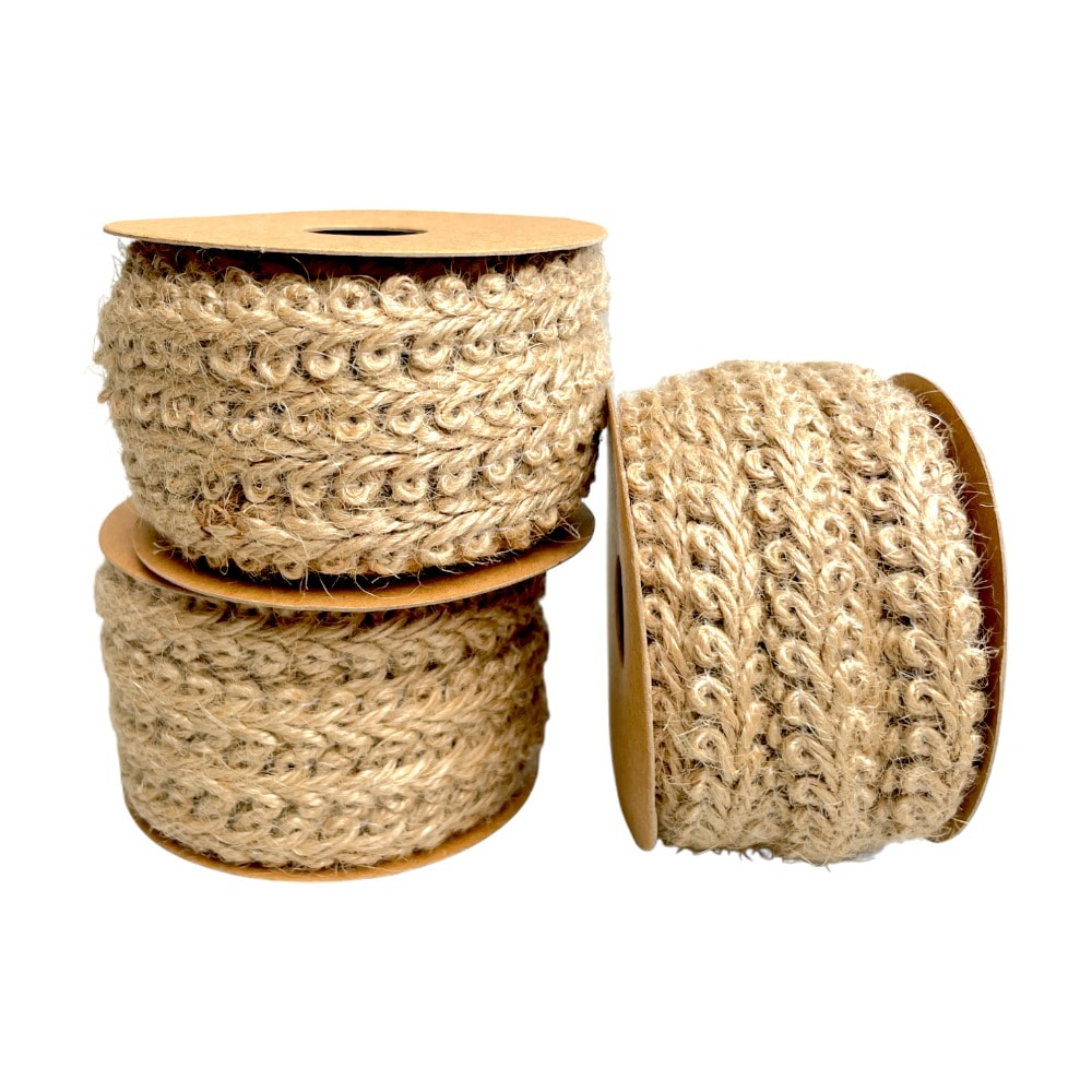Bandă iută dublu împletită - 10mm x 5m 4 - craftup.ro