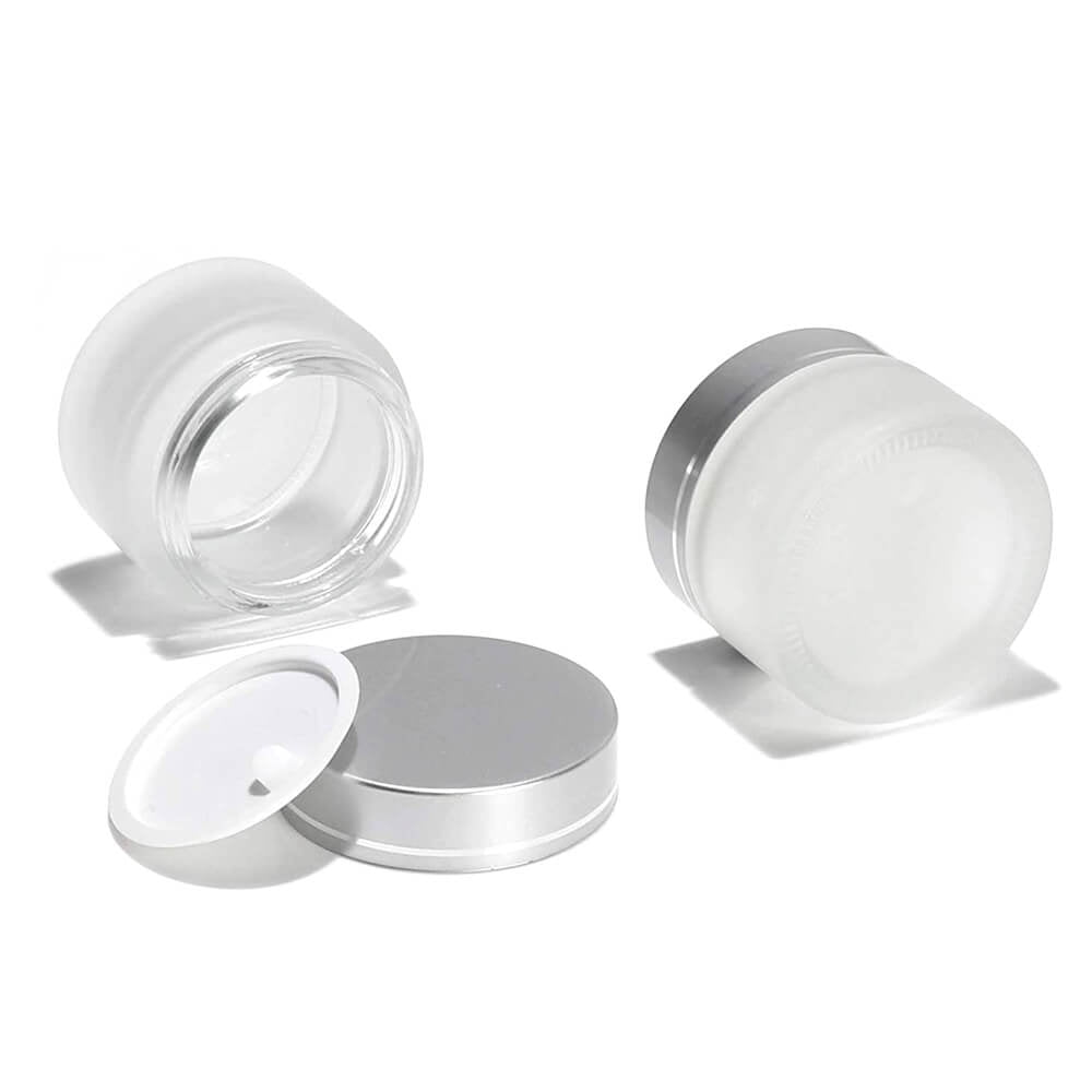 Borcan rotund mat cu capac argintiu 30ml 1 - craftup.ro