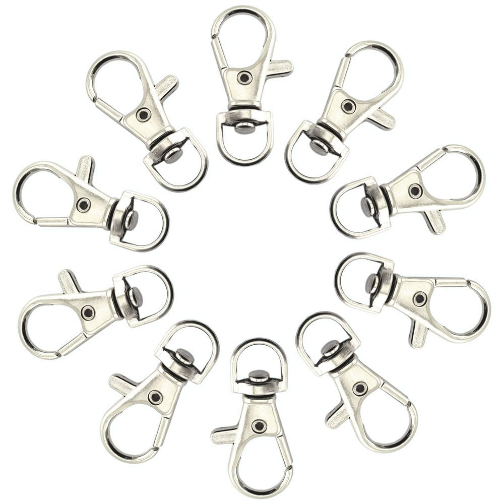 Carabina breloc cu clapetă si cap rotativ - argintiu (set 100 buc) 1 - craftup.ro