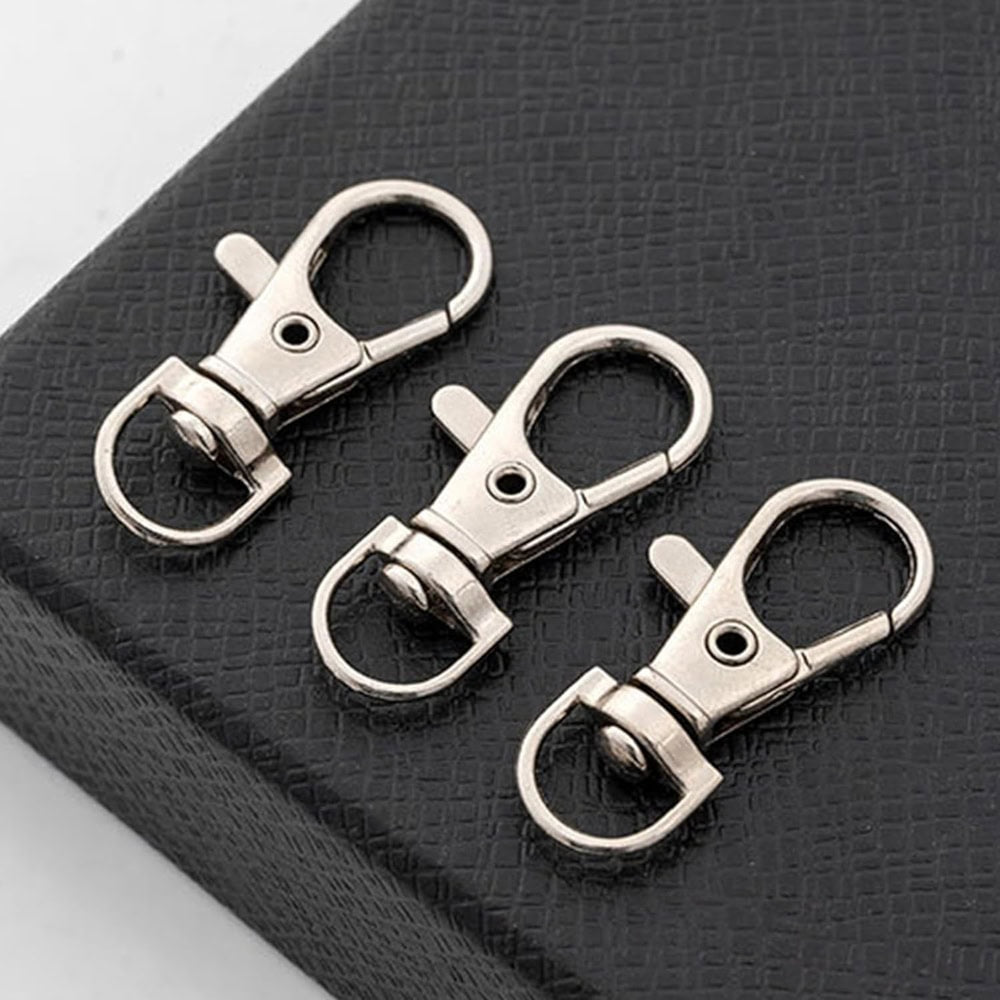 Carabina breloc cu clapetă si cap rotativ - argintiu (set 100 buc) 2 - craftup.ro