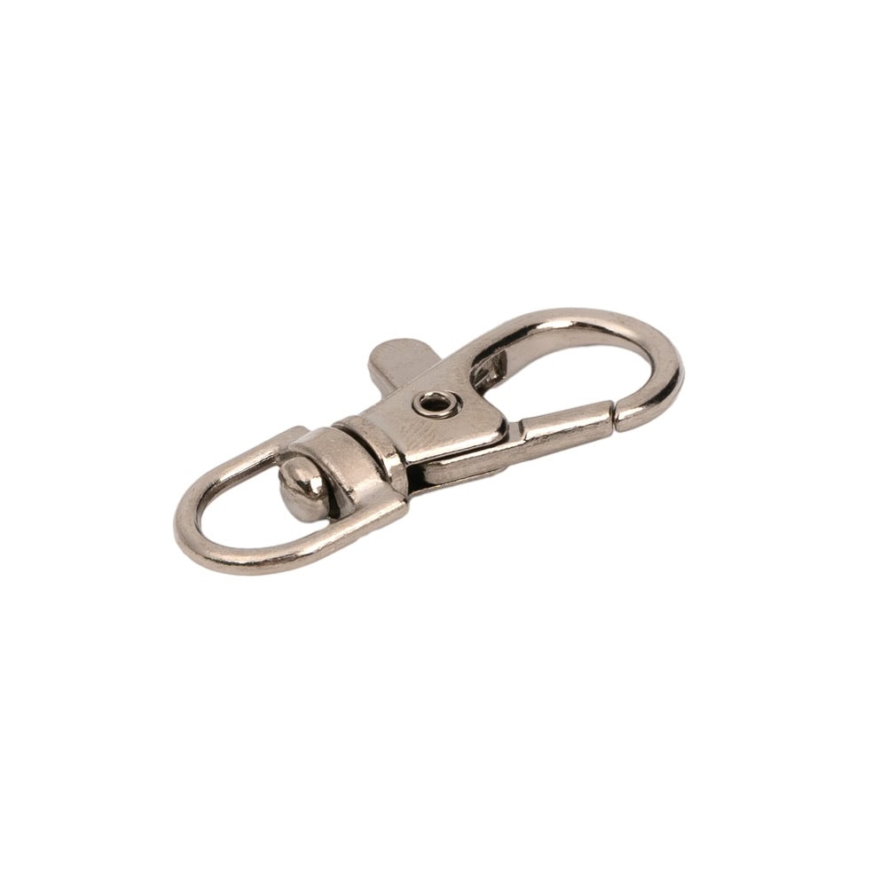 Carabina breloc cu clapetă si cap rotativ - argintiu (set 100 buc) 9 - craftup.ro