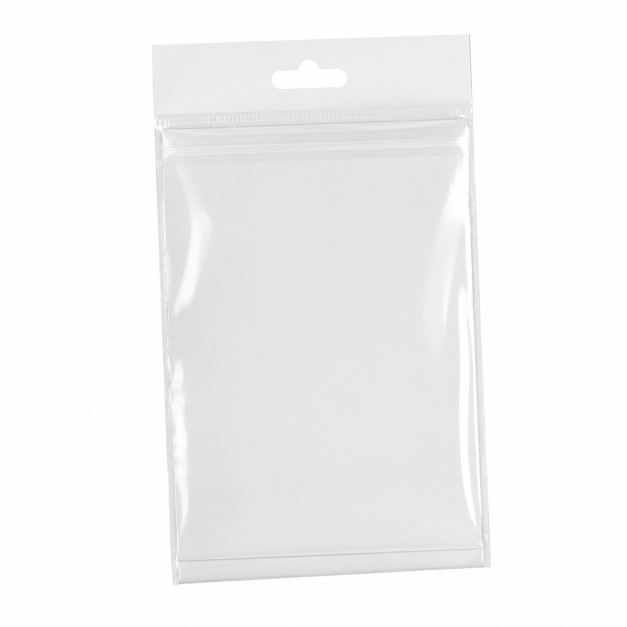 Pungi cu agățătoare și clapetă adezivă - transparent (set 1000 buc)