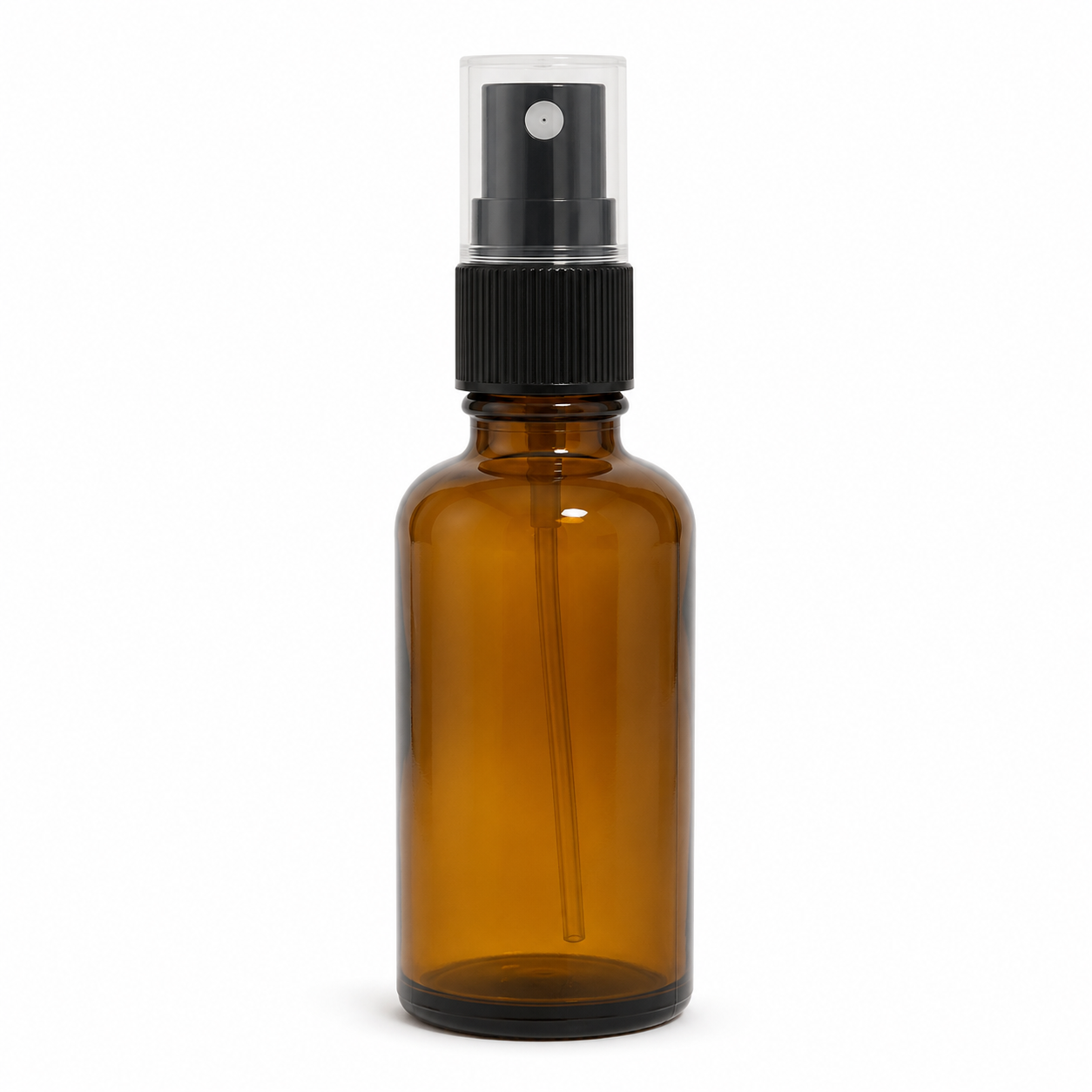 Sticluță ambră reutilizabilă cu spray și capac 50ml