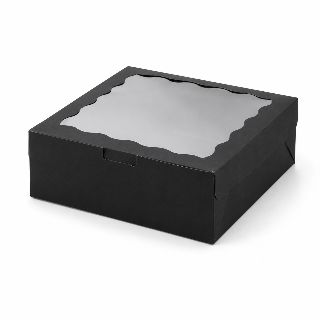 Cutie cu fereastră ondulată transparentă - negru (set 50 buc)