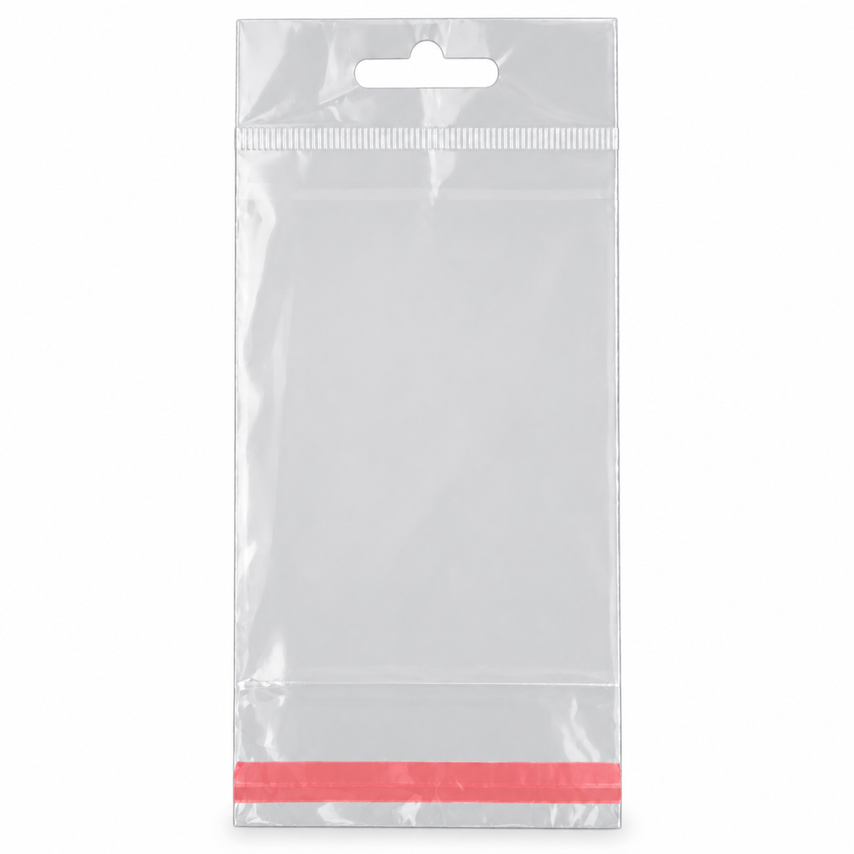 Pungi cu agățătoare și clapetă adezivă - transparent (set 1000 buc)