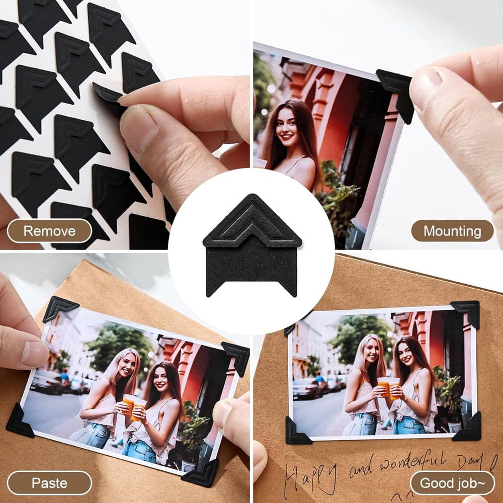 Colțare sticker pentru fotografii - negru 3 - craftup.ro