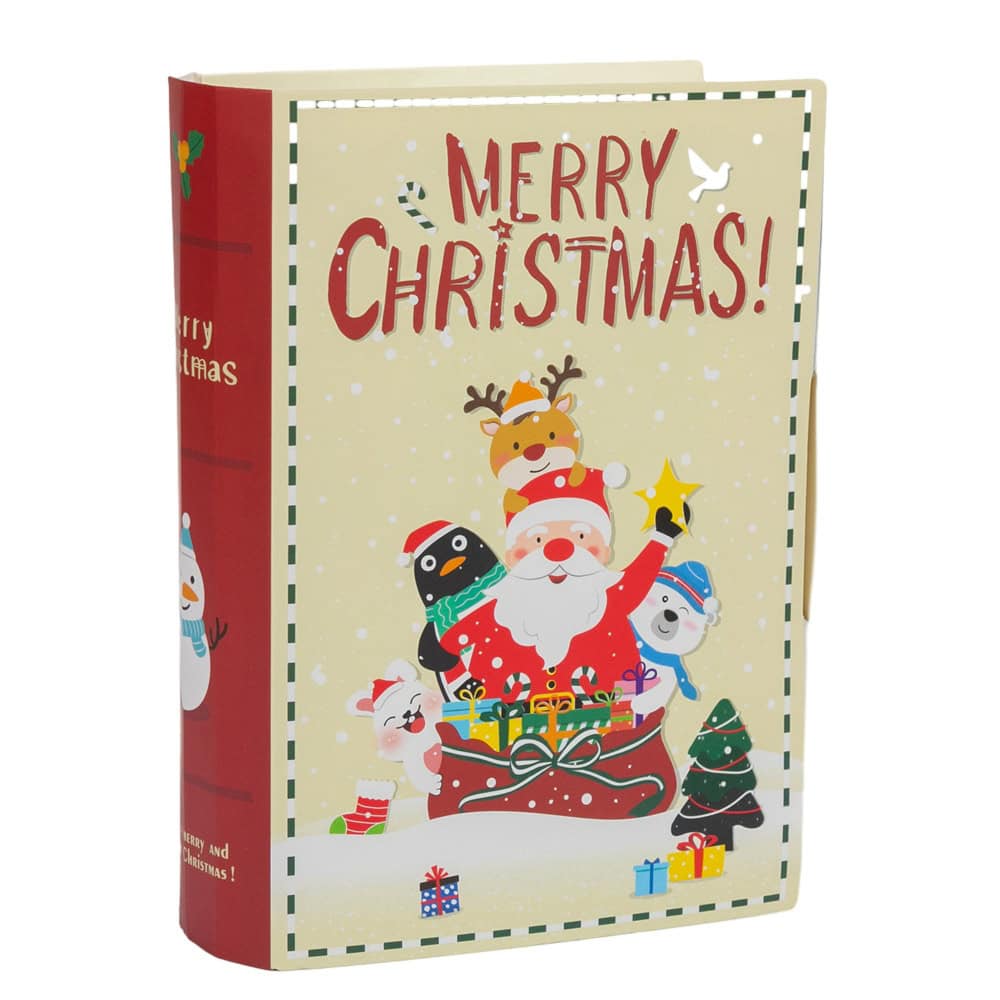 Cutie carte pliabilă de Crăciun - bej 3 - craftup.ro