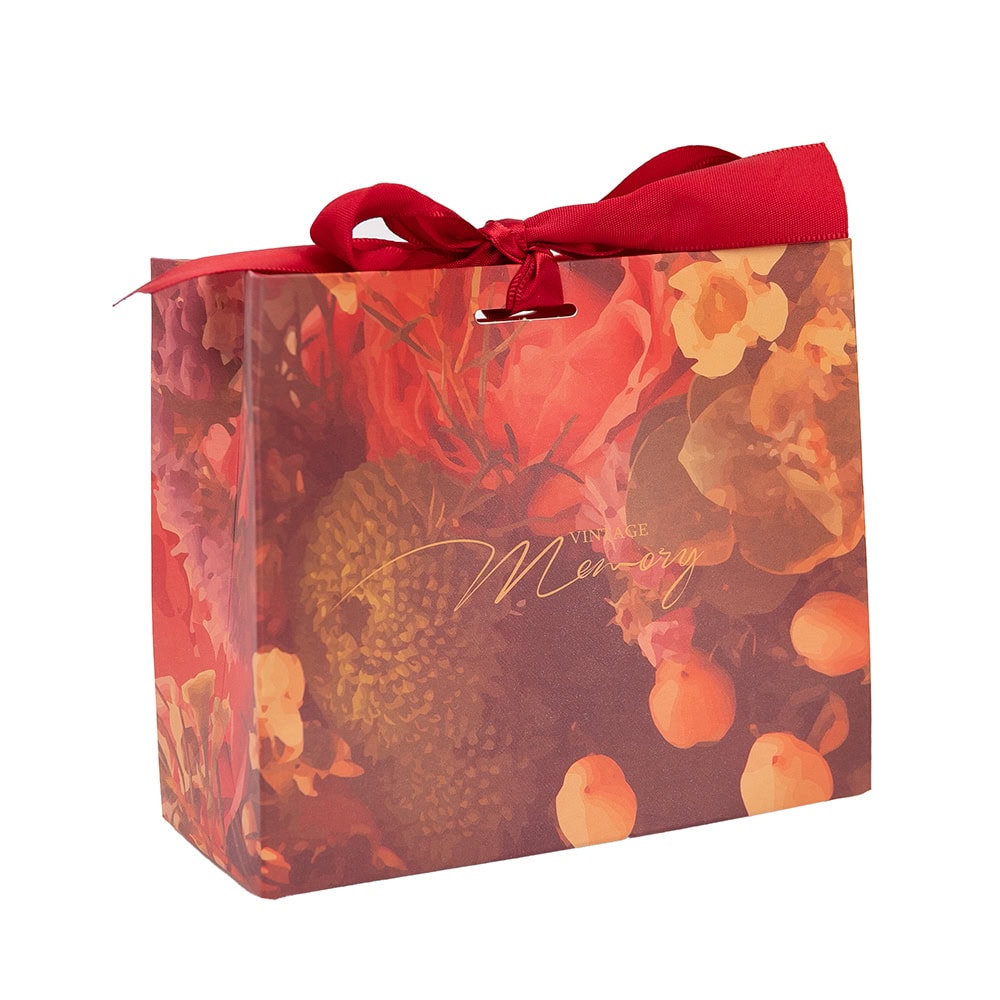 Cutie cu fundă satinată și mesaj Sweet Memory - roșu (set 50 buc)