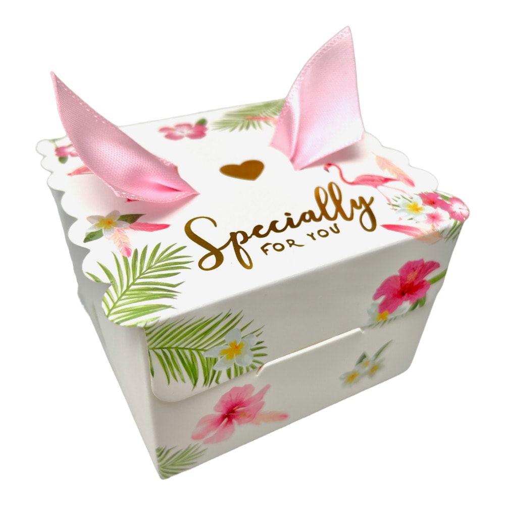 Cutie cu panglică mică - roz (set 50 buc) 6.5x6.5x4.5 1 - craftup.ro