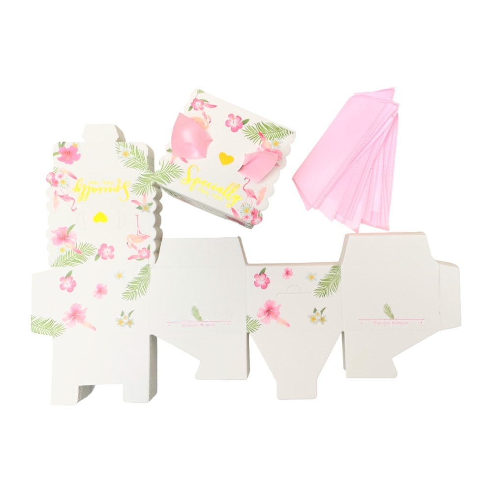 Cutie cu panglică mică - roz (set 50 buc) 6.5x6.5x4.5 3 - craftup.ro