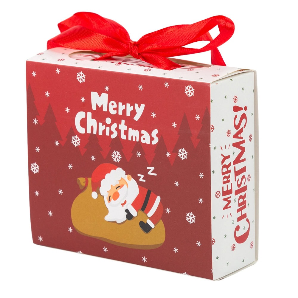Cutie de Crăciun cu sertar și fundă satinată - roșu 4 - craftup.ro