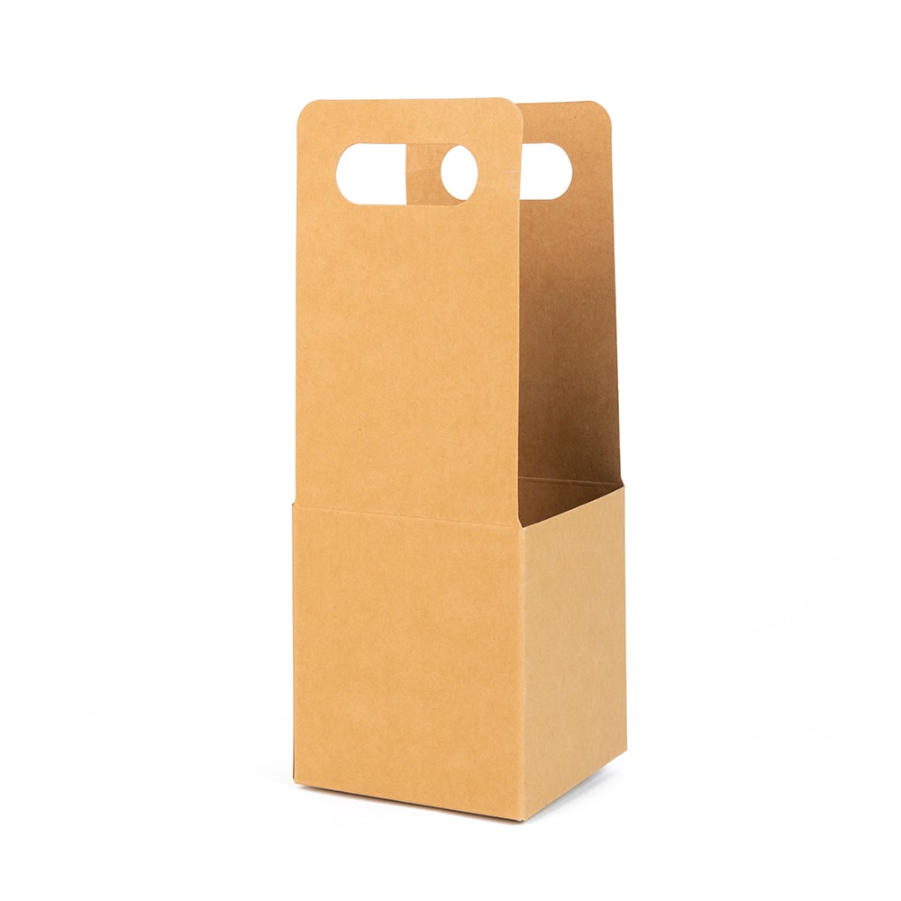Cutie deschisă kraft cu mâner pentru un pahar 9x9x24cm (set 50 buc) 1 - craftup.ro