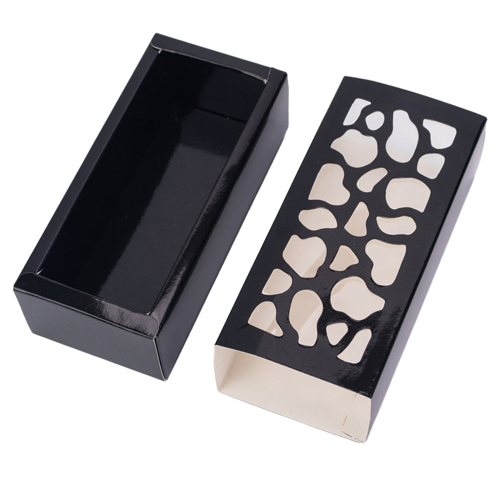 Cutie dreptunghiulară cu fereastră asimetrică - negru (set 50 buc) - 6x13x4cm 3 - craftup.ro