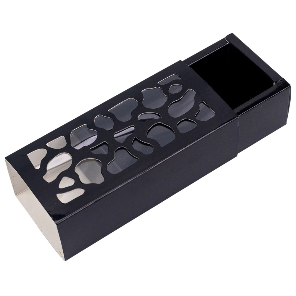 Cutie dreptunghiulară cu fereastră asimetrică - negru (set 50 buc) - 6x13x4cm 4 - craftup.ro