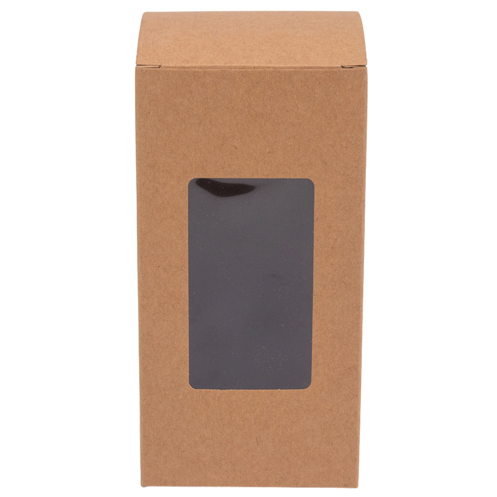 Cutie dreptunghiulară cu fereastră – kraft (set 50 buc) 8x8x12cm