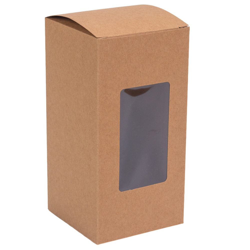 Cutie dreptunghiulară cu fereastră – kraft (set 50 buc) 8x8x12cm