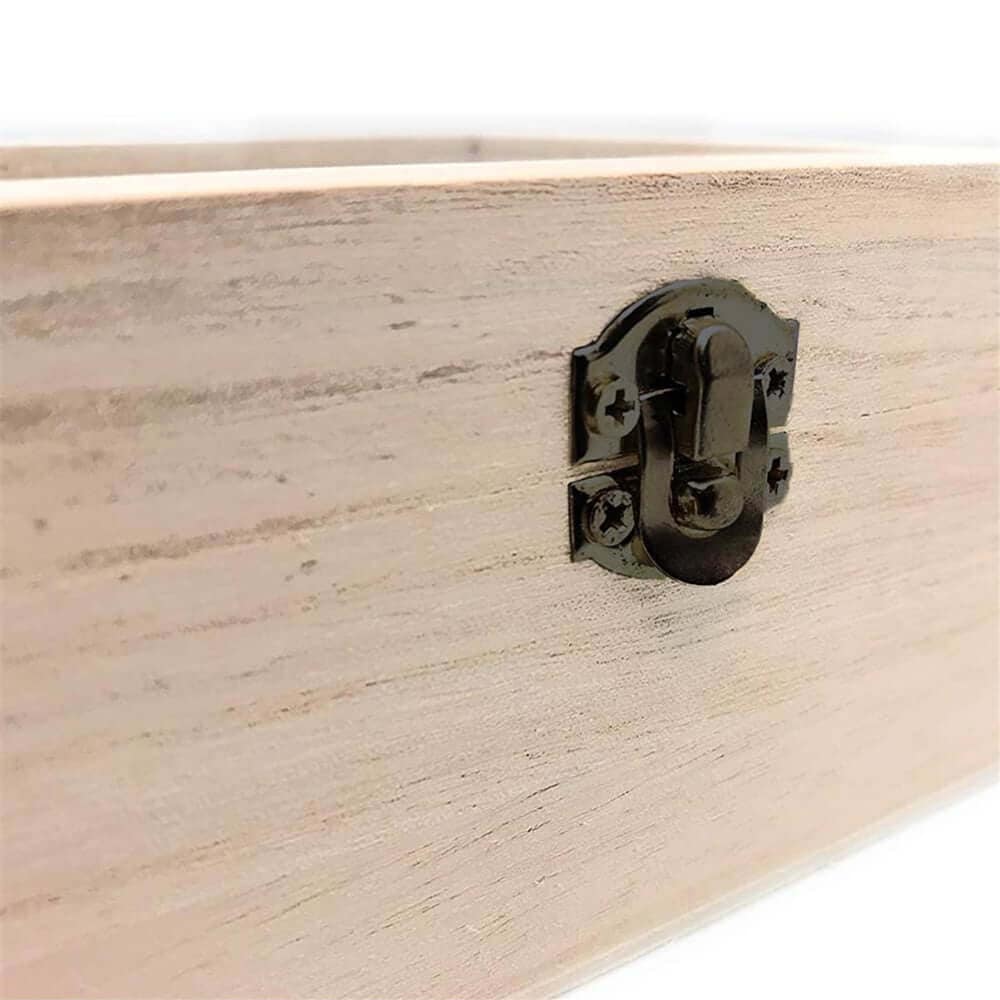 Cutie dreptunghiulară din lemn mare 12x7x5cm cu fereastră de sticlă 3