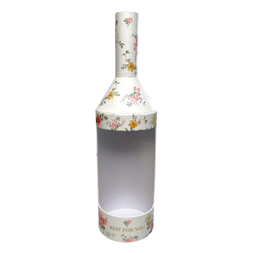 Cutie în formă de sticlă model floral - alb 1 - craftup.ro