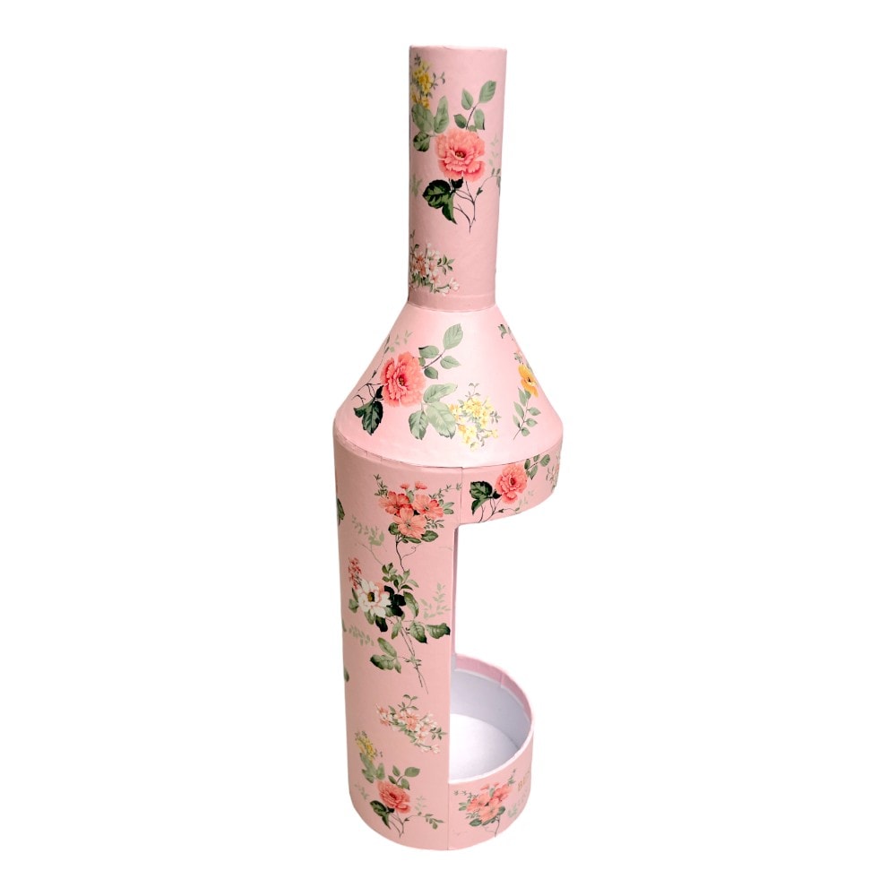 Cutie în formă de sticlă model floral - roz 4 - craftup.ro