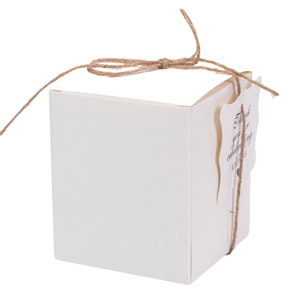 Cutie mică cu fereastră ondulată și sfoară – alb (set 50 buc) – 10×8.5×8.5cm