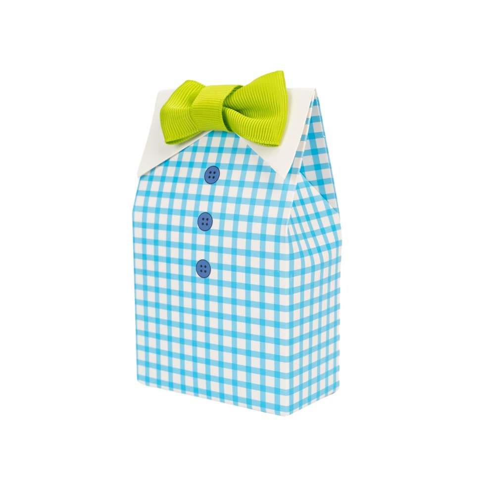 Cutie mică cu papion - albastru (set 50 buc)