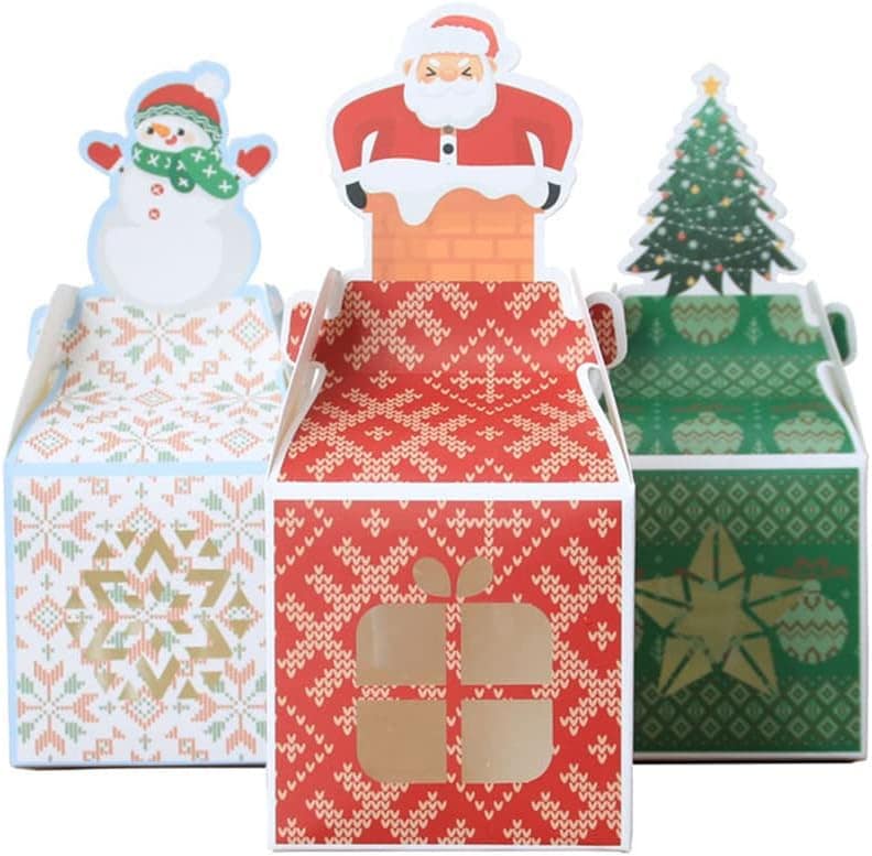 Cutie mică pătrată Crăciun cu fereastră (set 50 buc) 1 - craftup.ro