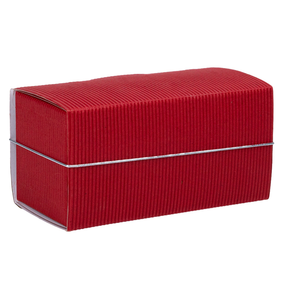 Cutie dreptunghiulară din hârtie cu fereastră și sfoară - roșu (set 25 buc) 14x6.5x7 3