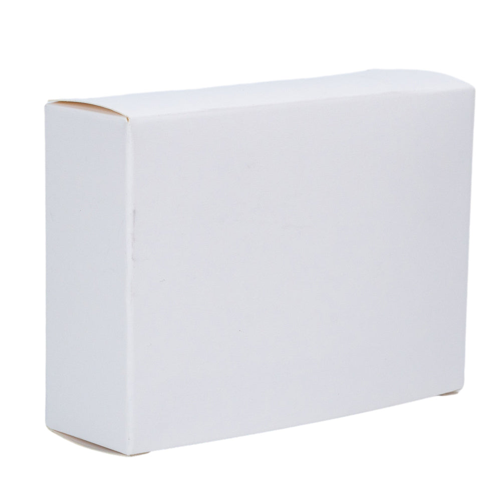 Cutie dreptunghiulară din hârtie cu fereastră ovală - alb (set 50 buc) 9.6x3x7cm 3