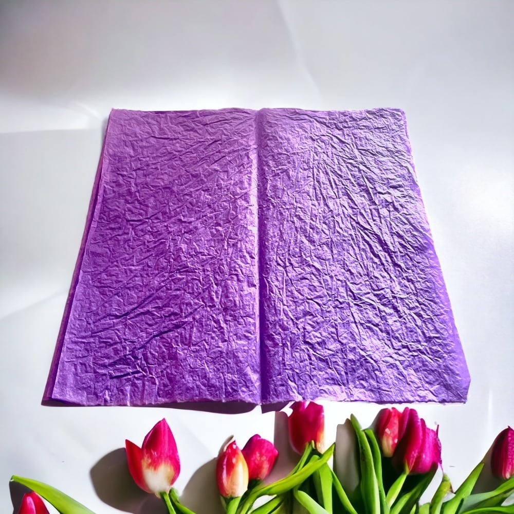 Foi de ambalat decorative creponate - mov (set 5 foi) 53x53cm 2 - craftup.ro