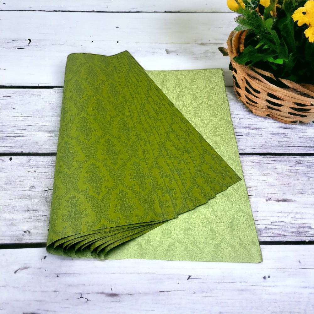 Foi de ambalat decorative print regal - verde (set 10 foi) 52x60cm 2 - craftup.ro