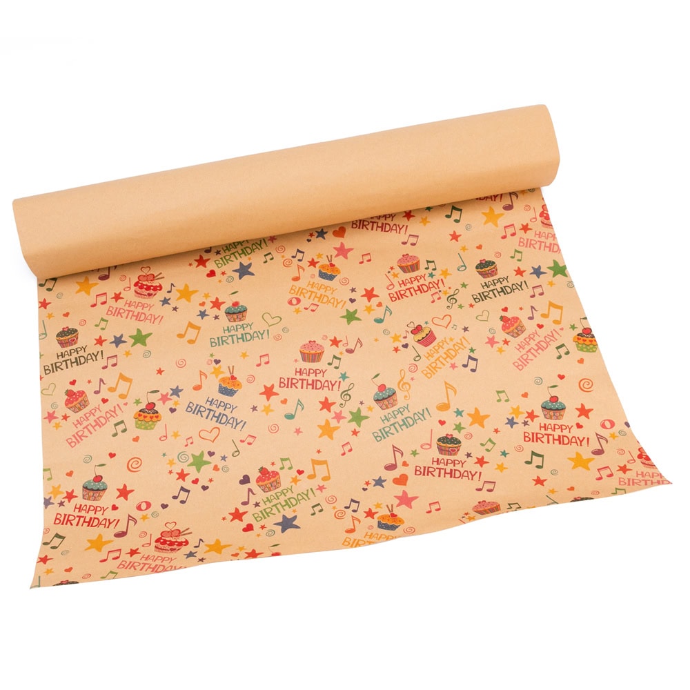 Foi hartie de ambalat kraft - model 3 Happy Birthday (set 50 buc) 1 - craftup.ro