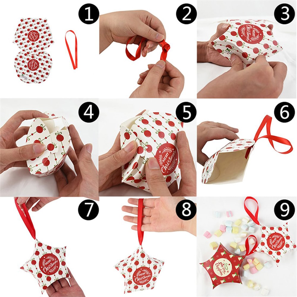 Ornament de brad din carton CRĂCIUN 9 (set 10 buc)