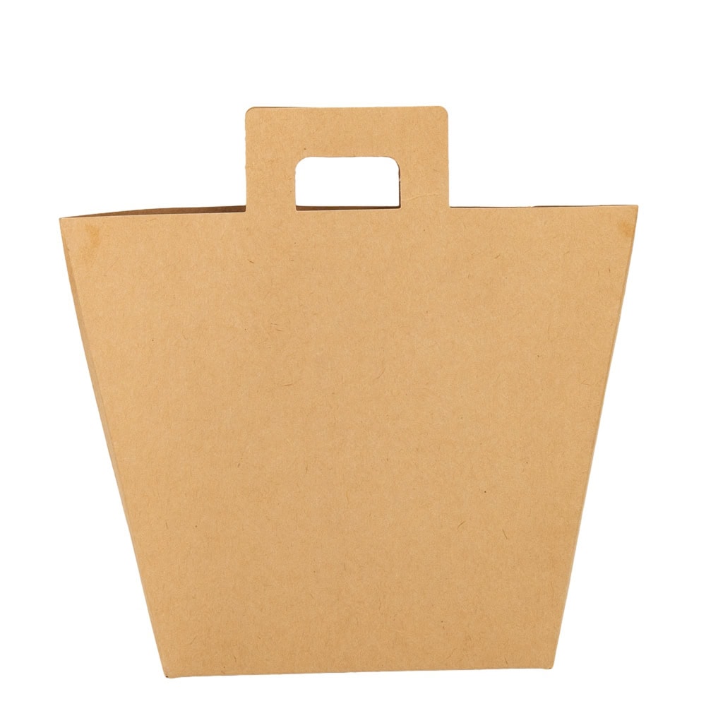Pungă kraft cu mâner dreptunghiular (set 12 buc)