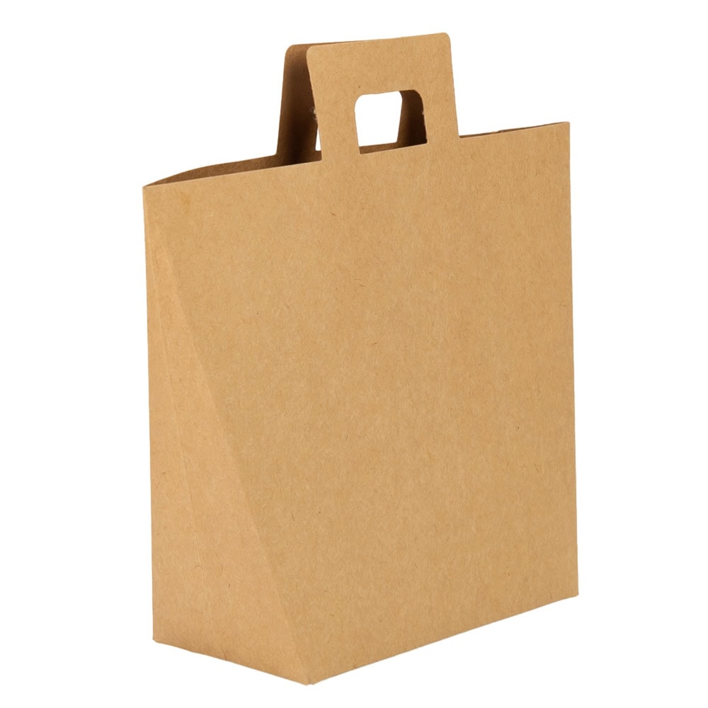Pungă kraft cu mâner dreptunghiular (set 12 buc) 3 - craftup.ro