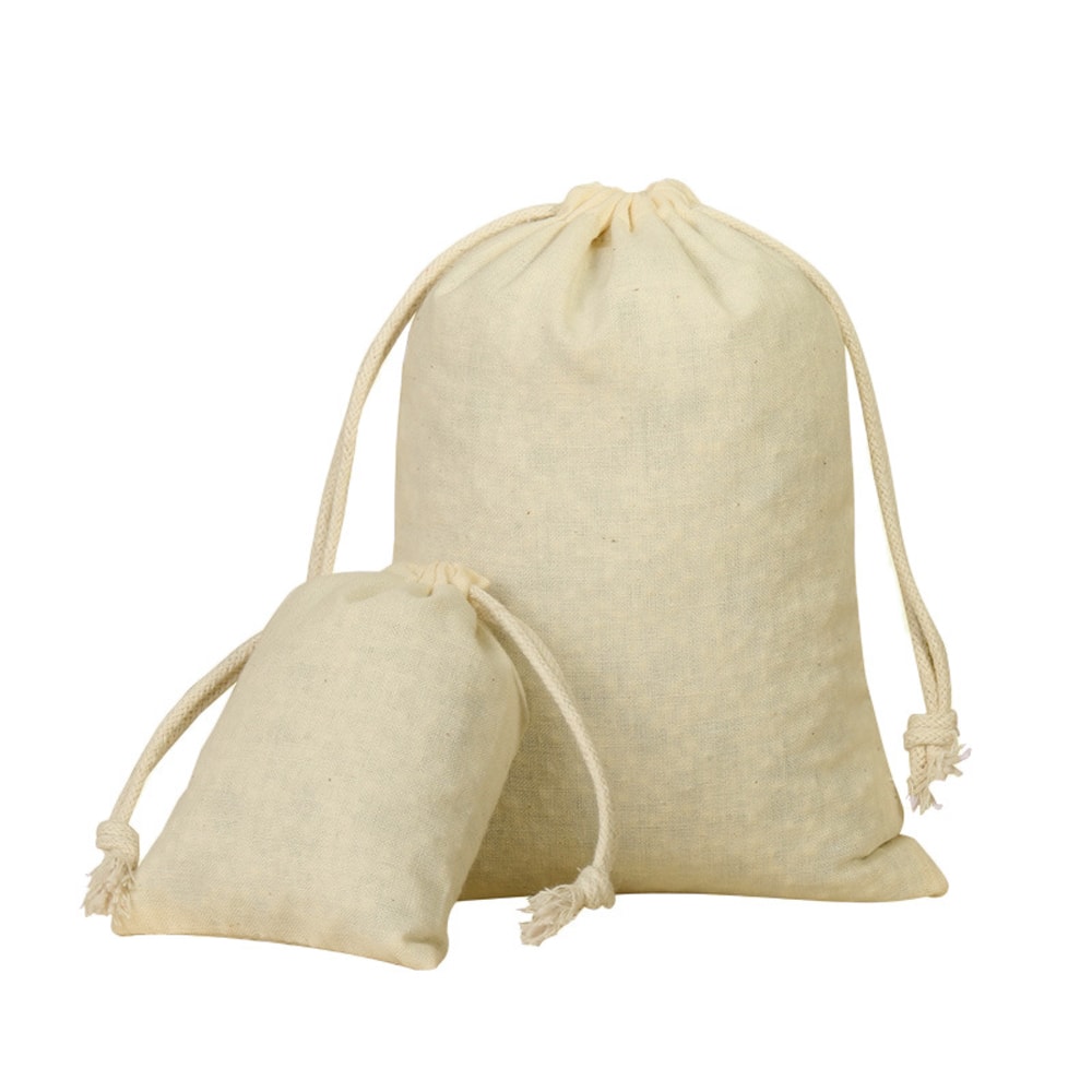 Săculeți bumbac dreptunghiulari - alb (set 50 buc) 1 - craftup.ro