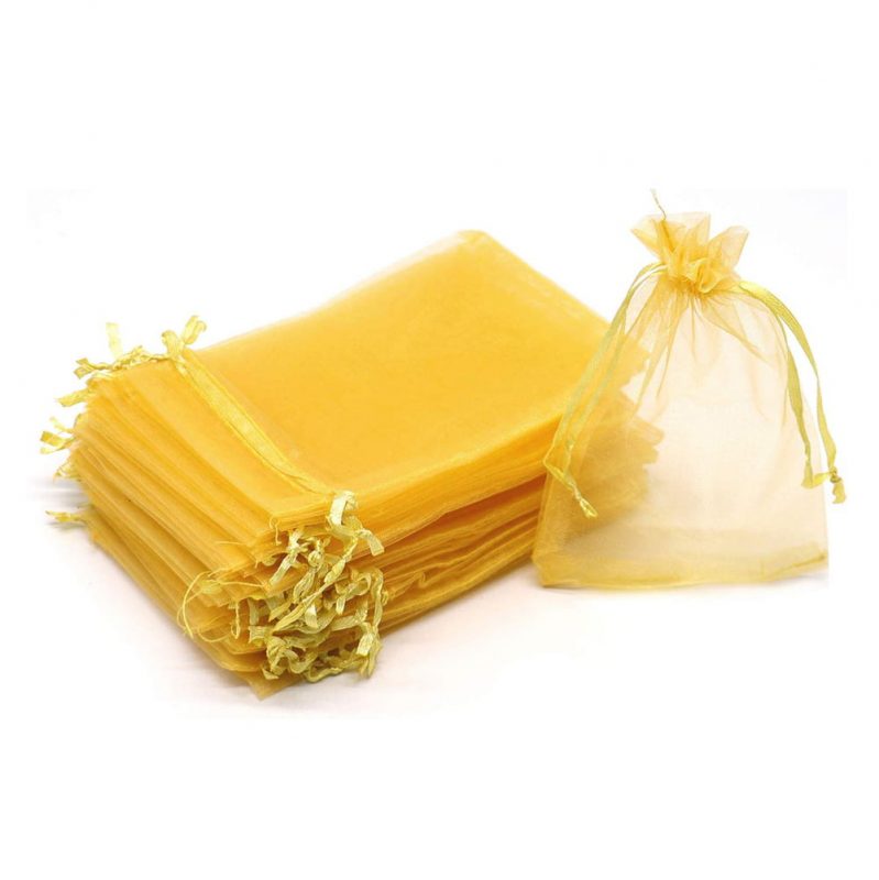 Săculeți organza cu șnur satin 12x17cm (set 100 buc)