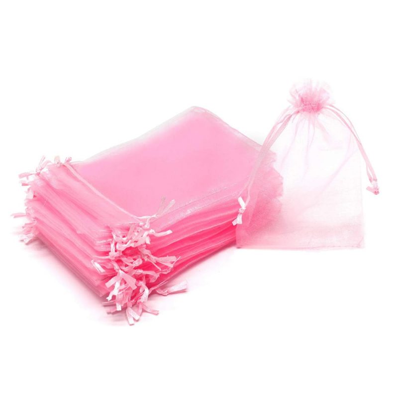 Săculeți organza dreptunghiulari - roz 3 - craftup.ro