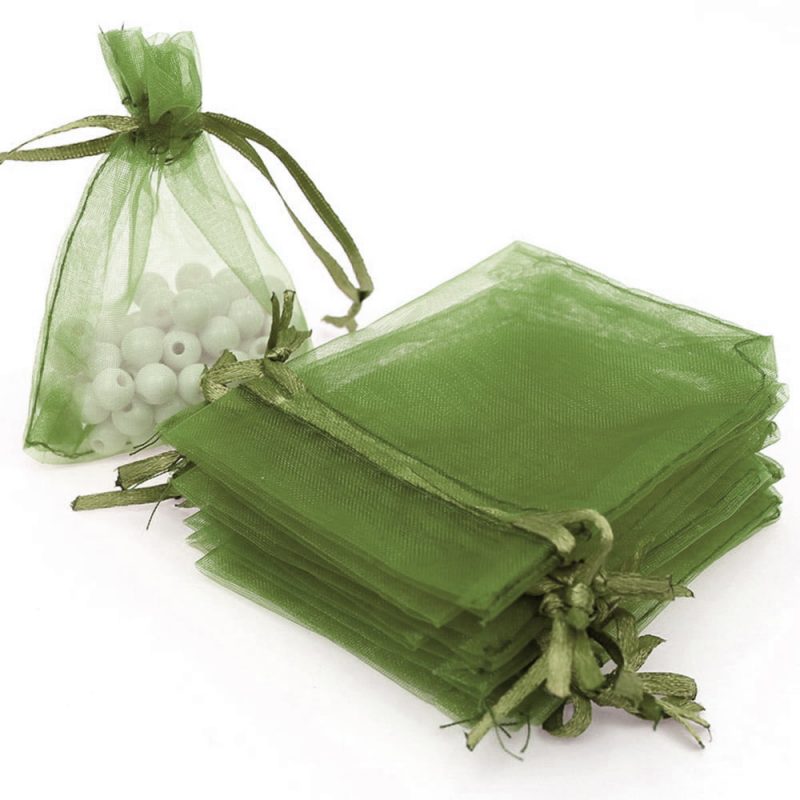 Săculeți organza dreptunghiulari - verde 2 - craftup.ro