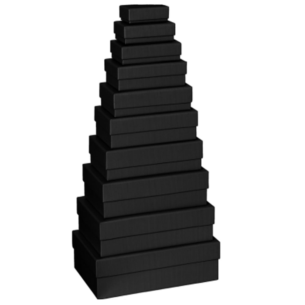 Set 10 cutii dreptunghiulare uni - negru 1 - craftup.ro