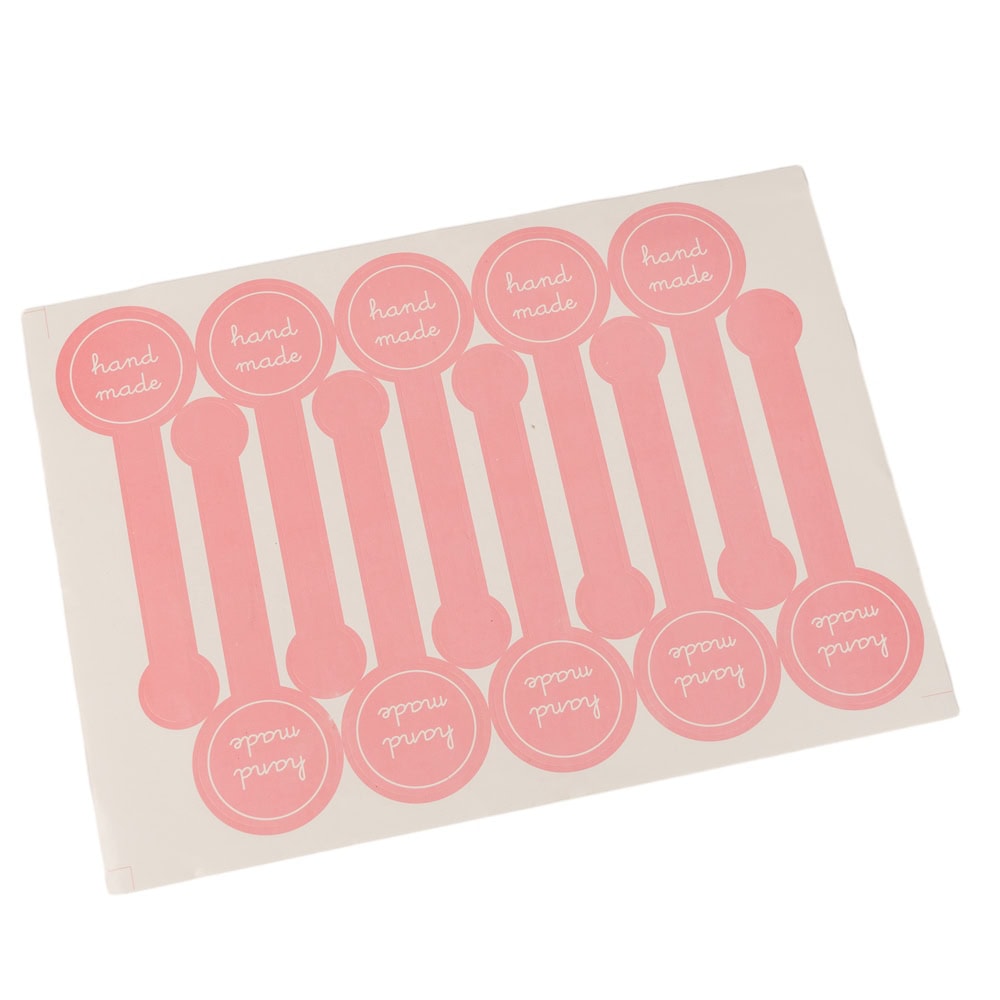 Set 10 foi x 10 stickere lungi cu bulină hand made - roz 1 - craftup.ro