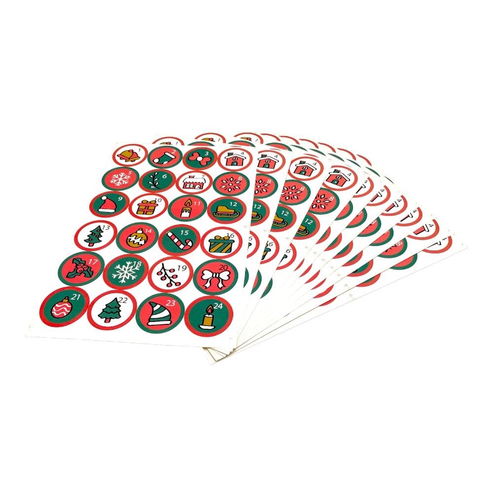 Set 10 foi x 24 stickere de Crăciun 4.5cm - model 4 1 - craftup.ro