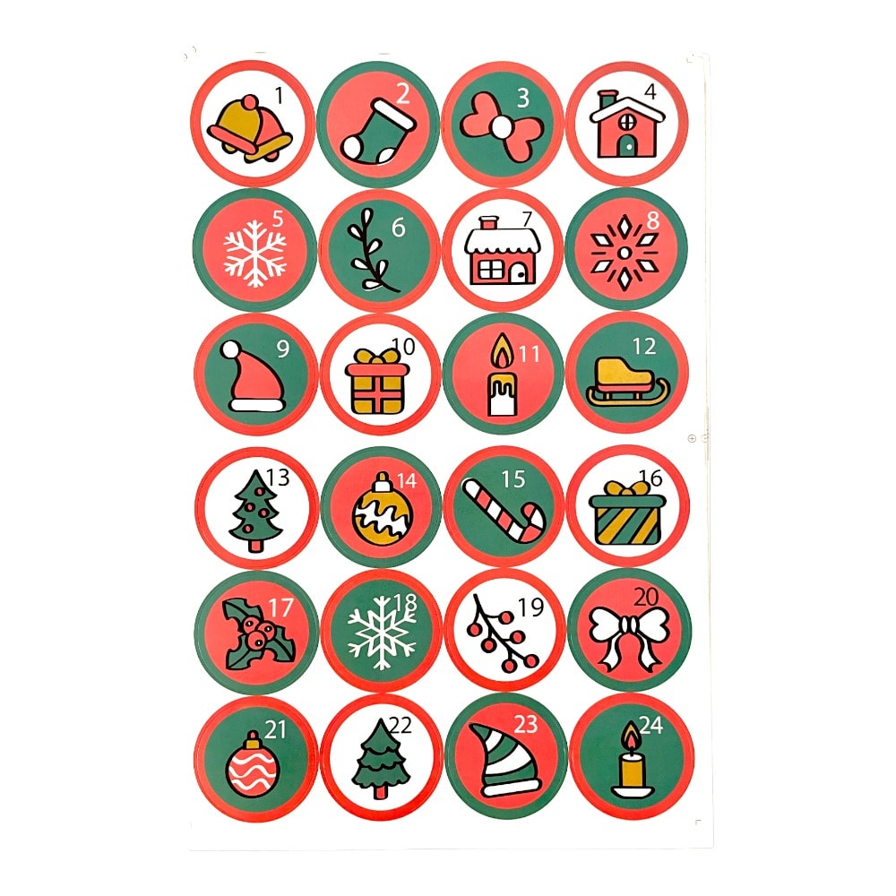 Set 10 foi x 24 stickere de Crăciun 4.5cm - model 4 2 - craftup.ro