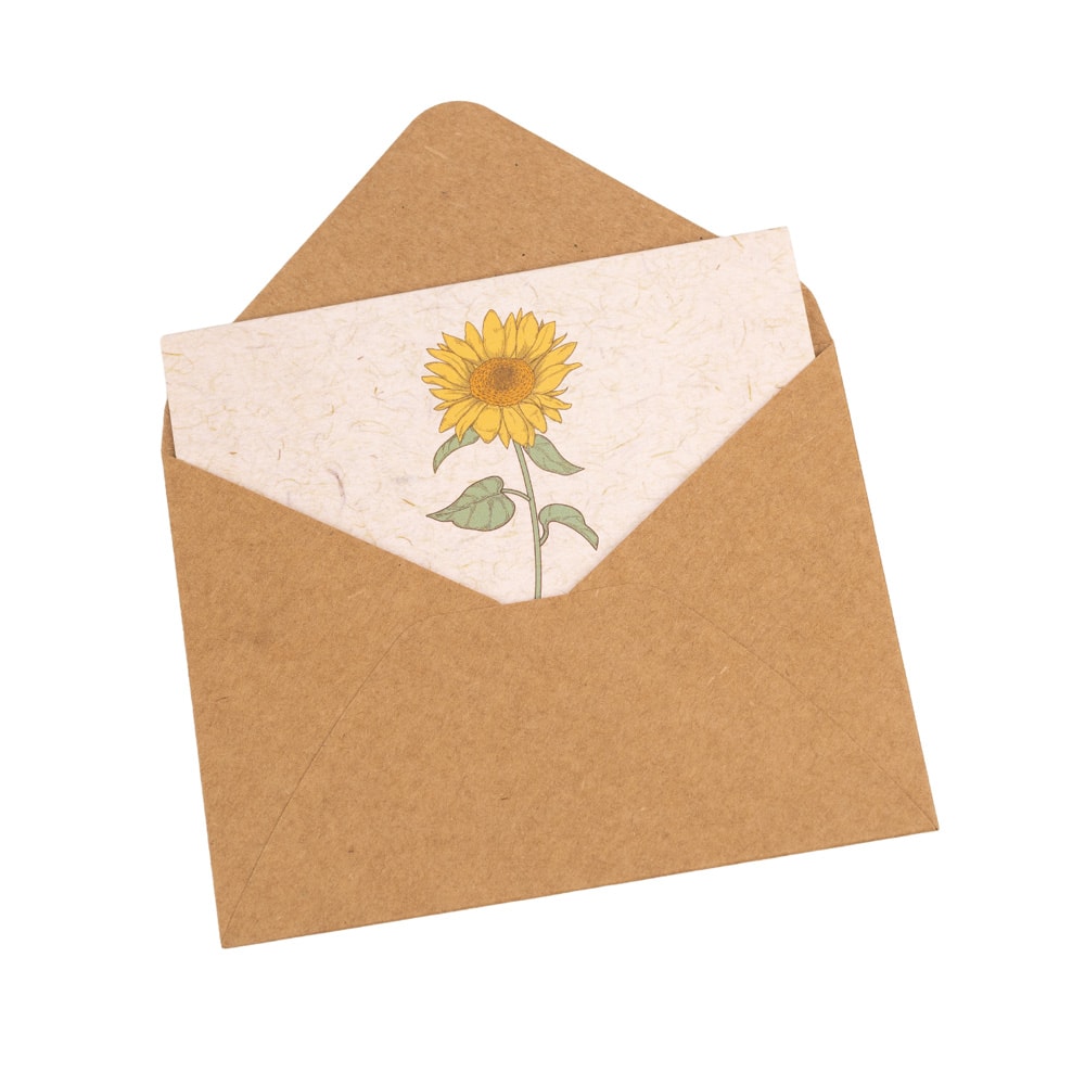 Set 6 felicitări diferite model floral cu text și sticker - bej 3 - craftup.ro