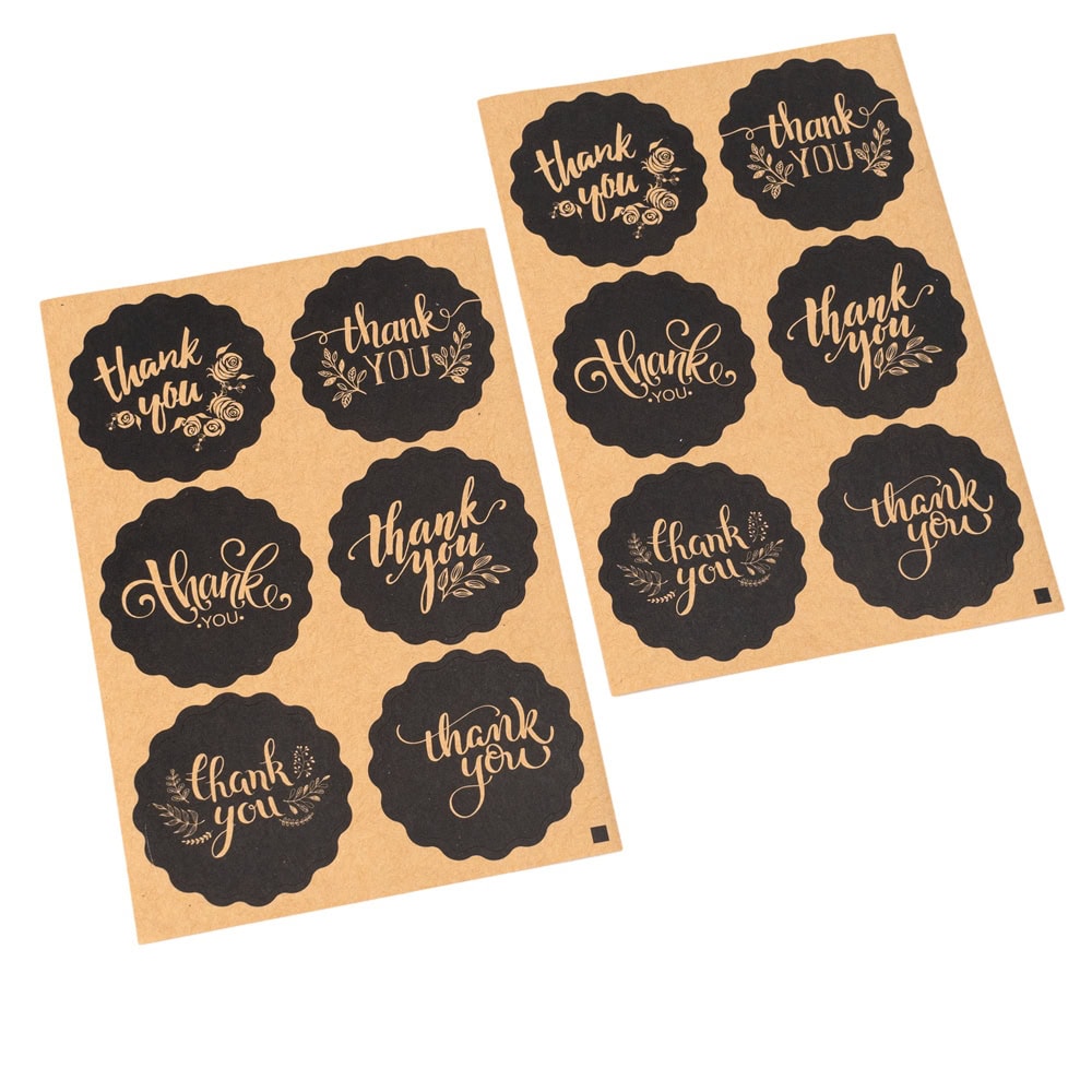 Set 8 felicitări cu plic și sticker cu mesaj Thank you - model 1 3 - craftup.ro