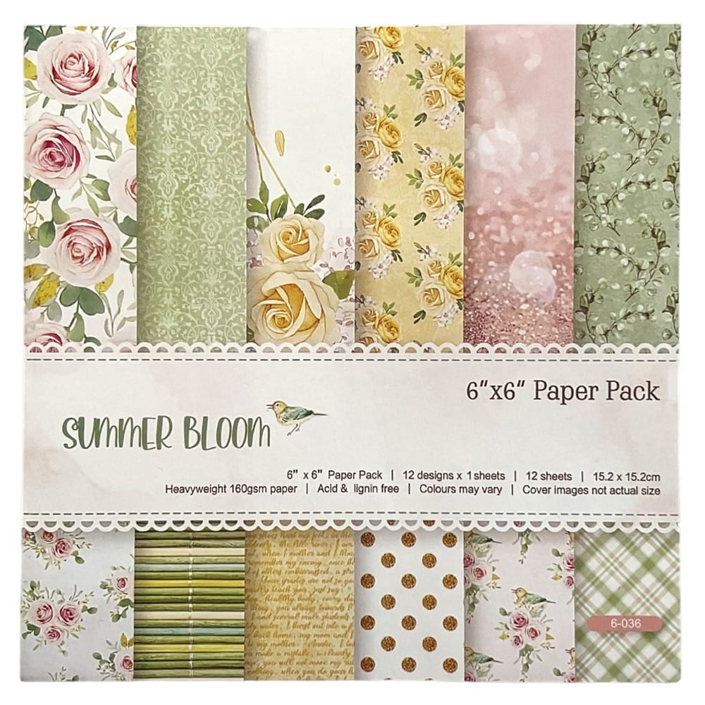 Set foi hârtie creativă 15x15cm model floral (set 12 foi) 1 - craftup.ro