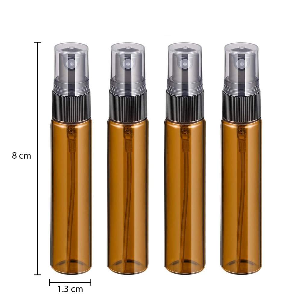 Sticluță ambră reutilizabilă cu spray și capac 5ml - craftup.ro